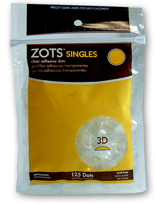 Sticky Dots 3D (125 dots 1/2" diameter) Bag of Singles