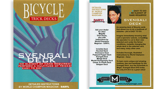 Svengali Deck Mandolin Bicycle (Red) - Wizard Magic Shop