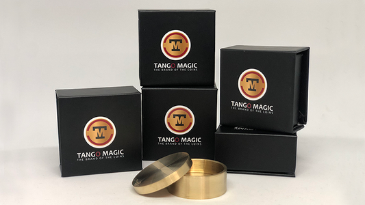 Okito Coin Box (BRASS w/Online Instructions)(B0028) One Dollar by Tango Magic - Trick - Wizard Magic Shop