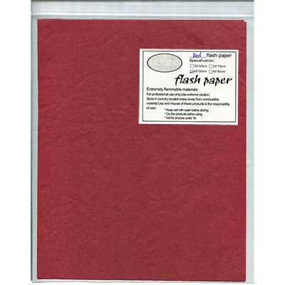 Flash Paper five pack(25x20cm) Red - Wizard Magic Shop