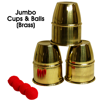 Jumbo Cups & Balls (Brass) by Premium Magic - Trick - Wizard Magic Shop