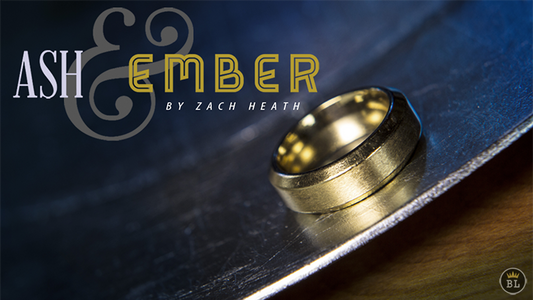 Ash and Ember Gold Beveled Size 8 (2 Rings) by Zach Heath - Trick - Wizard Magic Shop
