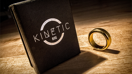 Kinetic PK Ring (Gold) Beveled size 9 by Jim Trainer - Trick - Wizard Magic Shop