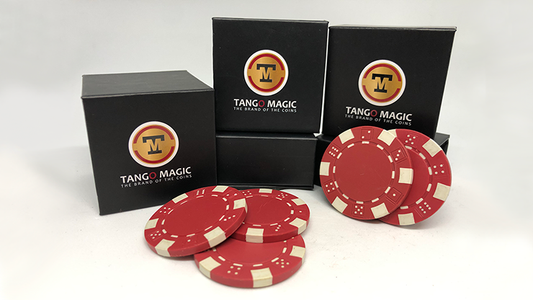 TUC Poker Chip Red plus 3 regular chips (PK002R) by Tango Magic - Trick - Wizard Magic Shop