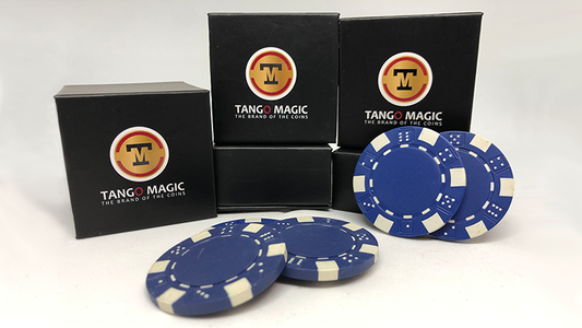 TUC Poker Chip Blue plus 3 regular chips (PK002B) by Tango Magic - Trick - Wizard Magic Shop