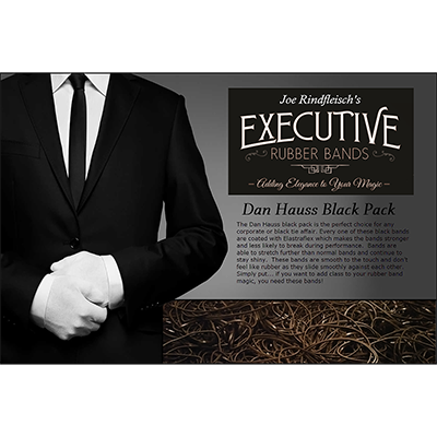 Joe Rindfleisch's Executive Rubber Bands (Dan Hauss - Black Pack) by Joe Rindfleisch - Trick - Wizard Magic Shop