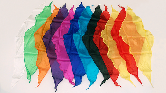 Diamond Cut Silk 18 inch 12 Pack (Assorted) Magic by Gosh - Trick - Wizard Magic Shop