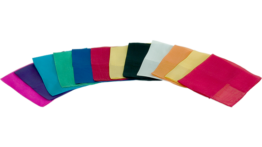 Silks 12 inch 12 Pack (Assorted) Magic by Gosh - Trick - Wizard Magic Shop