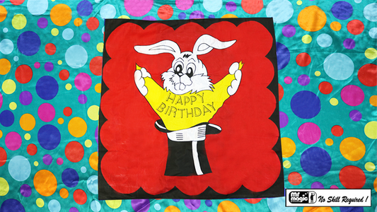 Bag to Happy Birthday Silk (36 inch x 36 inch) by Mr. Magic - Trick - Wizard Magic Shop