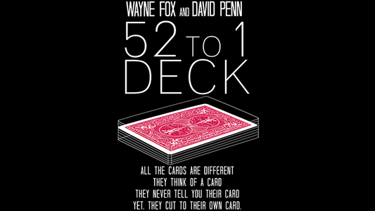 The 52 to 1 Deck Red (Gimmicks and Online Instructions) by Wayne Fox and David Penn - Trick