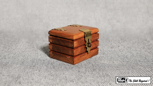Quarter Go Box (Teak) by Mr. Magic - Trick alternate view - Wizard Magic Shop
