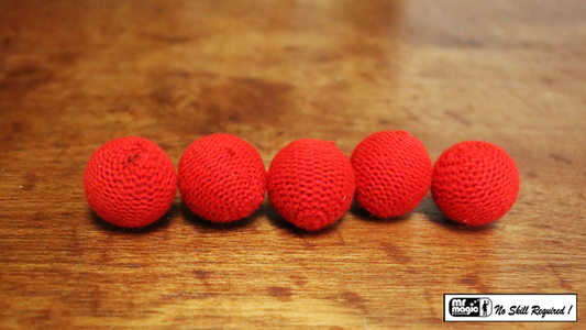 Crochet 5 Ball combo Set (1"/Red) by Mr. Magic - Trick - Wizard Magic Shop