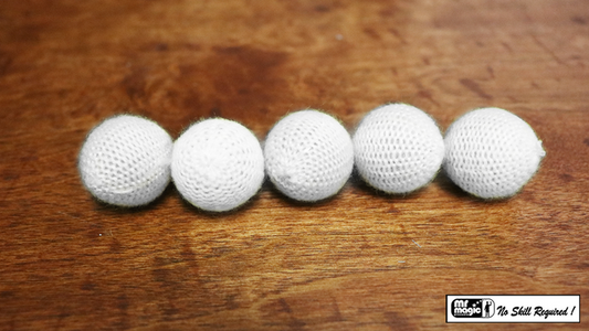 Crochet 5 Ball combo Set (1"/White) by Mr. Magic - Trick - Wizard Magic Shop
