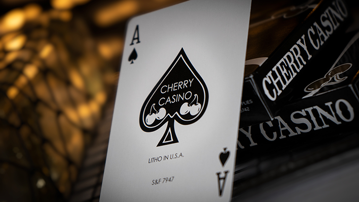 Cartes à jouer Cherry Casino en édition limitée (Monte Carlo noir et or) avec sceaux numérotés par Pure Imagination Projects 