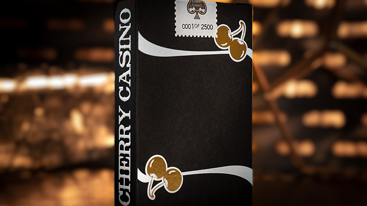 Cartes à jouer Cherry Casino en édition limitée (Monte Carlo noir et or) avec sceaux numérotés par Pure Imagination Projects 