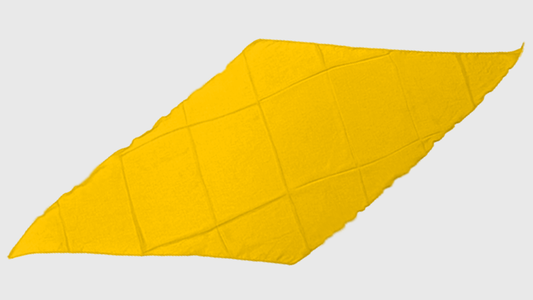 Diamond Cut Silk 18 inch (Yellow) by Magic by Gosh-Trick - Wizard Magic Shop