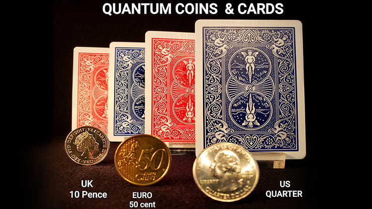 Quantum Coins (US Quarter Blue Card) Gimmicks and Online Instructions by Greg Gleason and RPR Magic Innovations