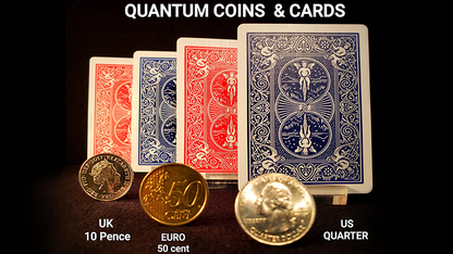 Quantum Coins (US Quarter Red Card) Gimmicks and Online Instructions by Greg Gleason and RPR Magic Innovations