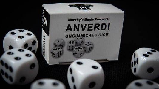 NON GIMMICKED DICE 6 PACK/WHITE by Tony Anverdi - Trick - Wizard Magic Shop