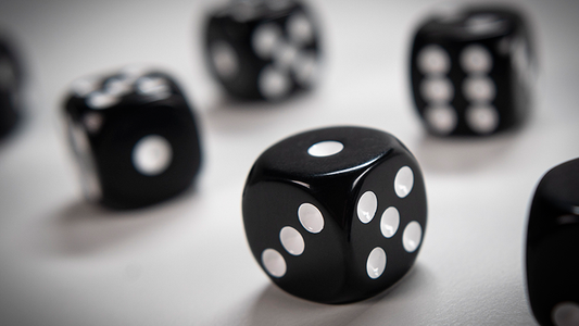 NON GIMMICKED DICE 6 PACK/BLACK by Tony Anverdi - Trick alternate view - Wizard Magic Shop