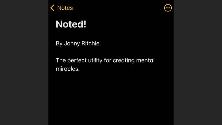 Noted by Jonny Ritchie video DOWNLOAD