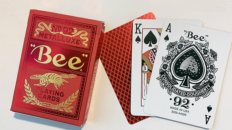 Naipes Bee Red MetalLuxe de US Playing Card