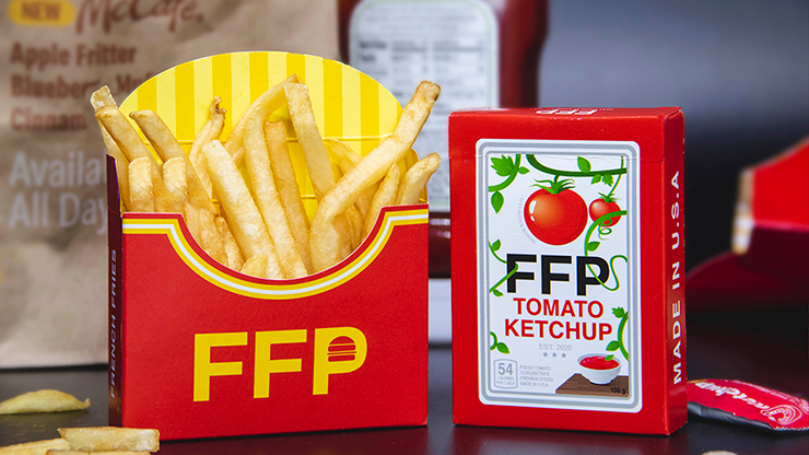 Naipes combinados de salsa de tomate y papas fritas (1/2 ladrillo) de Fast Food Playing Cards 