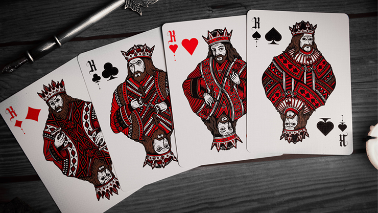 Deal with the Devil (Scarlet Red) UV Playing Cards by Darkside Playing Card Co