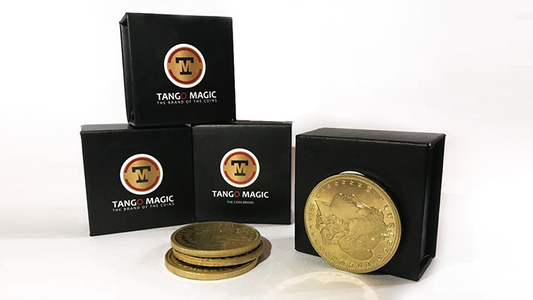 Replica Golden Morgan TUC plus 3 coins (Gimmicks and Online Instructions) by Tango Magic - Trick - Wizard Magic Shop