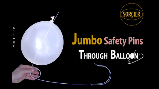 Jumbo Safety Pins Through Balloon Silver by Sorcier Magic - Wizard Magic Shop