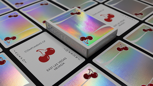 Cherry Casino Sands Mirage (Holographic) Playing Cards - Wizard Magic Shop