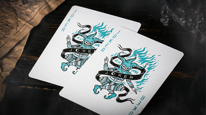 666 V4 (Cyan) Playing Cards by Riffle Shuffle