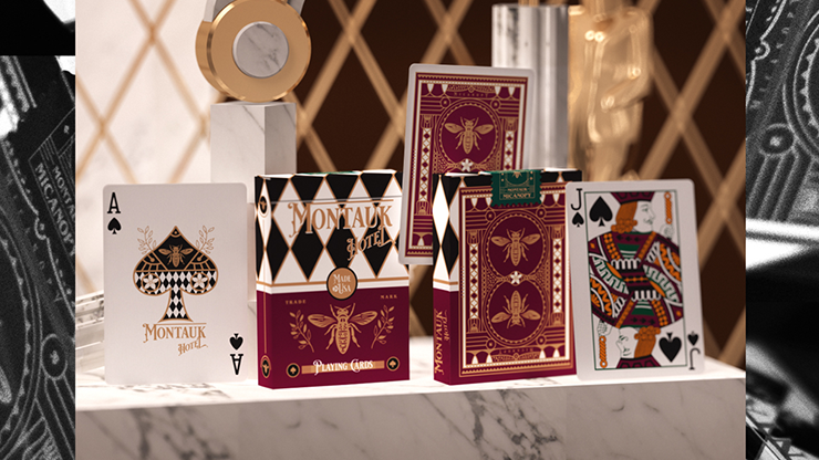 Montauk Hotel Burgundy Playing Cards by Gemini