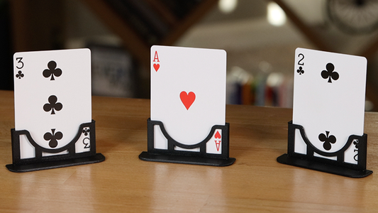 Three Cards Monte Stand BLUE (Gimmicks and Online Instruction) by Jeki Yoo - Trick alternate view - Wizard Magic Shop