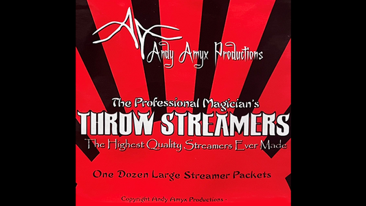 Throw Streamers RED by Andy Amyx ( 1dozen = 1 unit) - Trick - Wizard Magic Shop