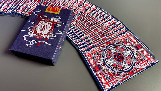 Sumi Kitsune Myth Maker (Blue/Red Craft Letterpressed Tuck) Playing Cards by Card Experiment alternate view - Wizard Magic Shop