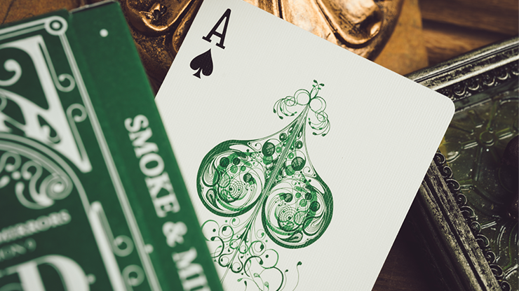 Cartes à jouer Smoke &amp; Mirrors V9 (édition verte) par Dan &amp; Dave