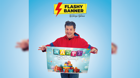 FLASHY BANNER (HAPPY BIRTHDAY) by George Iglesias & Twister Magic - Trick - Wizard Magic Shop