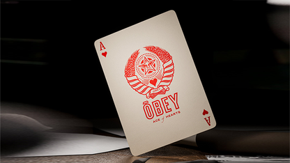 Obey Red Edition Playing Cards by theory11