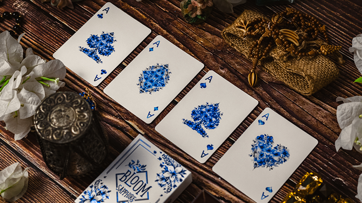 Bloom Sapphire Playing Cards by EmilySleights52