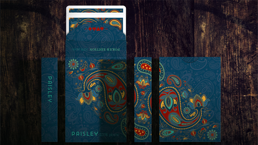 Plastic Paisley Poker Blue Playing Cards by Dutch Card House Company - Wizard Magic Shop