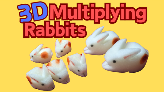 3D Multiplying Rabbits (7 Pc Mom and Pop with 5 babies) Set - Wizard Magic Shop