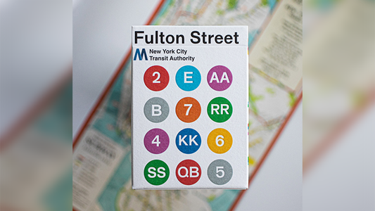 WHITE EDITION FULTON STREET MTA PLAYING CARDS (1972 VIGNELLI MAP EDITION) - Wizard Magic Shop