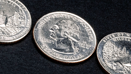 Triad Coins (Quarter) by Joshua Jay and Vanishing Inc. alternate view - Wizard Magic Shop