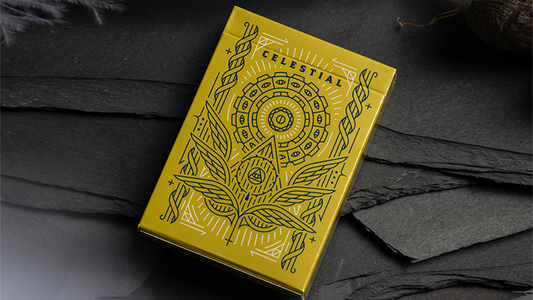 Celestial Valor Playing Cards by Giovanni Meroni(greenish yellow) - Wizard Magic Shop