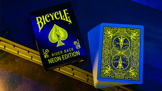 Bicycle Neon Rider Back Yellow-Starburst Deck Playing Cards - Wizard Magic Shop