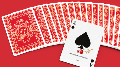 Red Roses Gold Foil Playing Cards (Fully Marked)