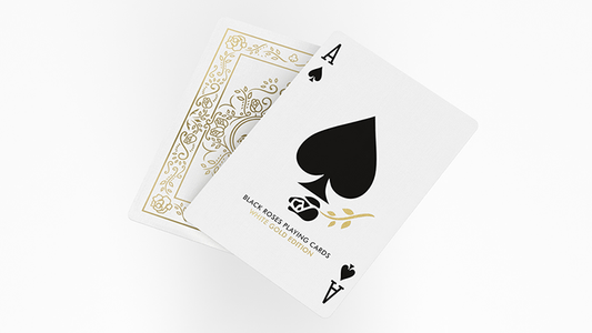 Black Roses White Gold Foil Playing Cards alternate view - Wizard Magic Shop