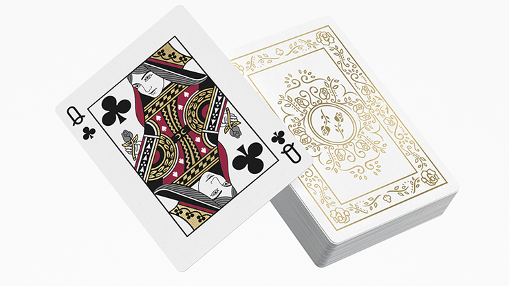 Black Roses White Gold Foil Playing Cards