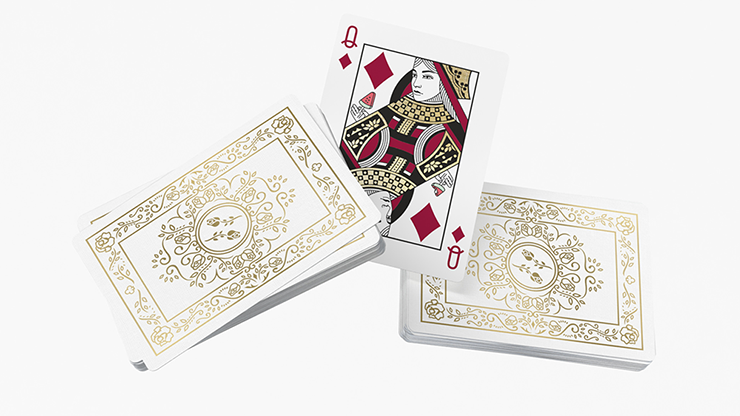 Black Roses White Gold Foil Playing Cards